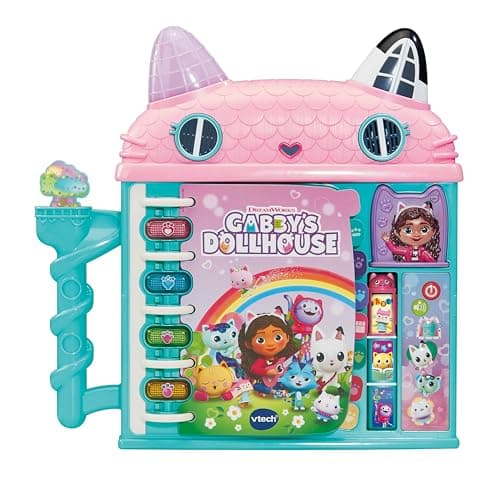 Image of VTech Gabby's Dollhouse: Cat-a-Vator Discovery Book, Official Character Toy, 4 Light Up Buttons, Activity Toy, Learn Words, Includes Phrases from Show, Gift for Kids 3, 4, 5+ Years, English Version