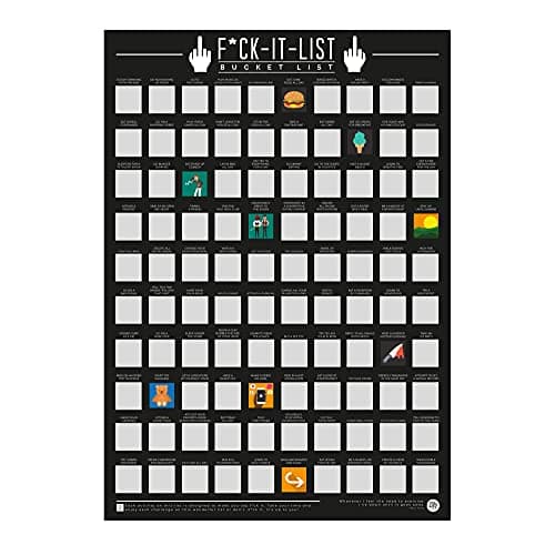 Image of Gift Republic F*ck-it-list Scratch Off Bucket List Poster A2 Size (42 x 59.4 cm), Black