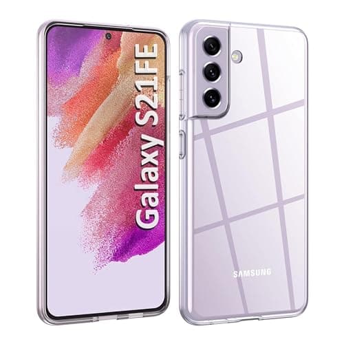 Image of Crystal Clear for Samsung Galaxy S21 FE Case 5G, [Never Yellow] [Shockproof Mil-grade Protection] Soft TPU Protective Phone Cover, Thin Slim Fit Cases 6.4-inch 2022, Transparent