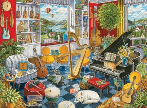 Image of Ravensburger The Music Room 500 Piece Jigsaw Puzzle for Adults - 12000022 - Handcrafted Tooling, Made in Germany, Every Piece Fits Together Perfectly
