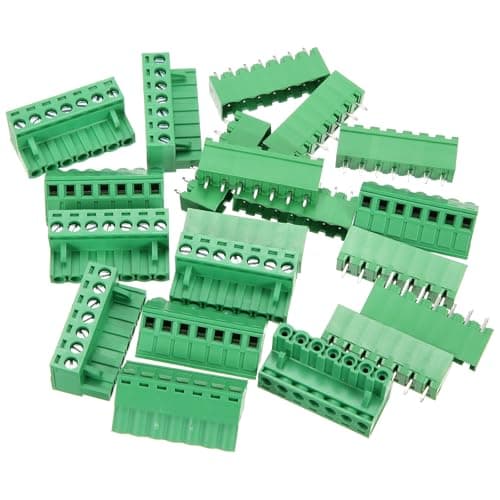 Image of sourcing map 10 Pcs 7 Pin 5.08mm Pitch PCB Mount Screw Terminal Block Connector Plug Socket Panel Mount Pluggable Type Connector 300V 20A for 24-12AWG Cable