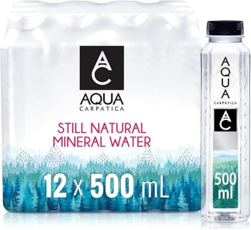 Image of AQUA Carpatica 500ml x 12 Pure Natural Still Mineral Water - 12-Pack Bottled Water, Virtually Nitrate Free, Low Sodium, Naturally Alkaline, Natural Electrolytes, Premium Multipack 100% Recyclable
