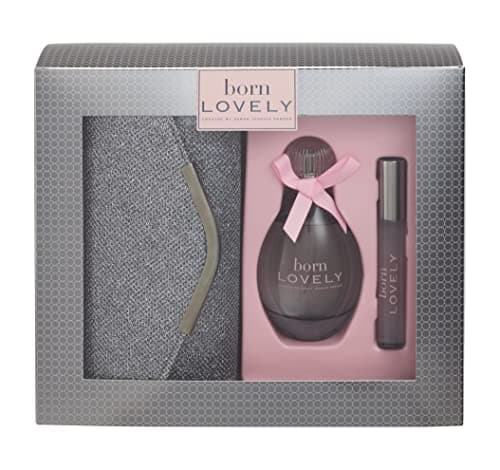 Image of Sarah Jessica Parker Born Lovely Set: Eau de Parfum 100ml Silver Grey Clutch Bag & 10ml Rollerball