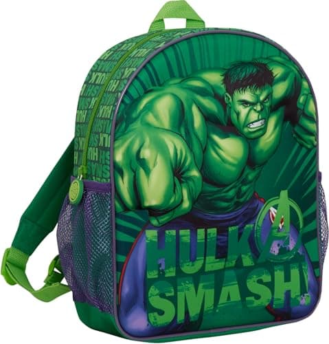 Image of Marvel Boys 3D Incredible Hulk Backpack Kids Avengers School Lunch Travel Rucksack Bag