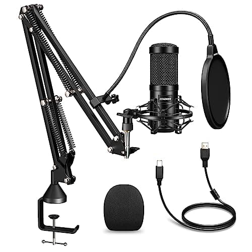 Image of Aokeo AK-60 192kHZ/24bit USB Streaming Podcast PC Microphone with Arm Stand, Shock Mount, Pop Filter, Foam Cover, for Youtuber, Karaoke,Recording
