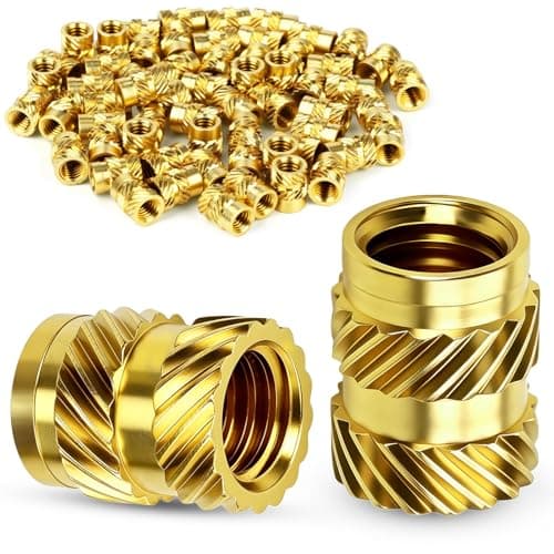 Image of sturiz 60pcs Threaded Inserts M4 Threaded Inserts for Plastic Heat Set Insert Tool Thread Insert 3D Printing Brass Metric Knurled Nuts