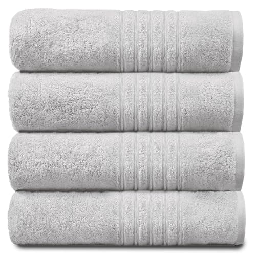 Image of GC GAVENO CAVAILIA New Hampton Hand Towels, Ultra Soft Extra Absorbent Pack of 4 Luxury Towel Set, 100% Ringspun Cotton, White, 4PK