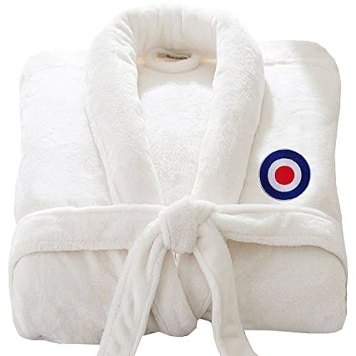 Image of TARGET MOD logo Embroidery Bathrobes - Stars & Stripes brand (White) Bathrobe S/M