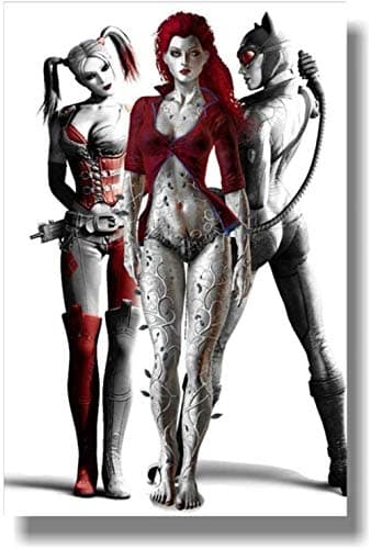 Image of YYLPRQQ Black And White Harley Quinn Poison Ivy Canvas Painting Wall Art Poster Print Decor-50X75Cm No Frame