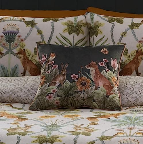 Image of Appletree Heritage - Foxdale - Velvet Cushion Cover - 43 x 43cm in Natural