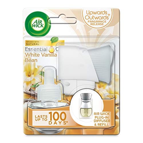 Image of Air Wick Plug in Diffuser Kit, White Vanilla Bean, 1 Device & 1 Refill (19ml), Long Lasting Fragrance, Lasts up to 100 Days, Plug in Air freshener