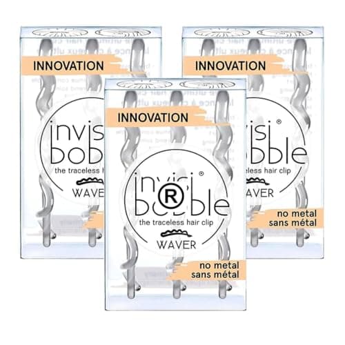 Image of 9 x Invisibobble Waver Crystal Clear Strong Grip Hair Clips for Women and Girls | Secure Close & Non-Slip | Styling Sectioning Hair Clips Suitable For Thick and Thin Hair | Small