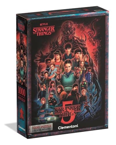 Image of Clementoni Jigsaw Puzzle 1000 pieces, Stranger Things Netflix, Puzzle for Adults 14-99 Years, Compact box, Made in Italy, 37096