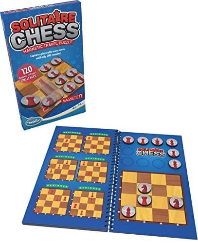 Image of ThinkFun Solitaire Chess Magnetic Travel Puzzle - Logic Game and STEM Toy for Kids and Adults Age 8 and Up