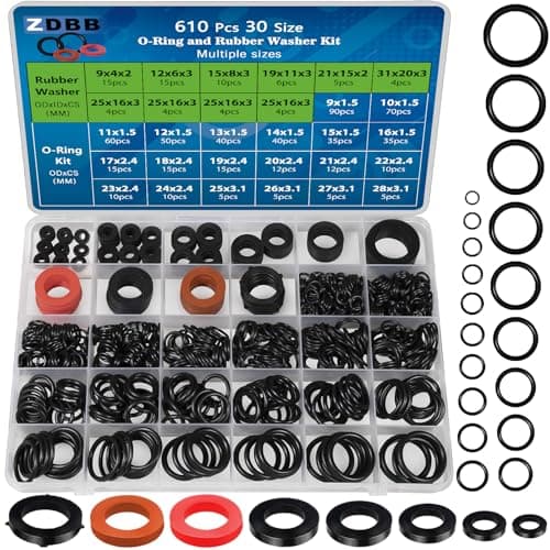 Image of ZDBB 610 Pcs Water Hose Gasket Nitrile O Ring Rubber Washer Set Assortment Kit for Plumbing Faucet Pipe Hose Shower Head Pressure Washer Sealing Repair