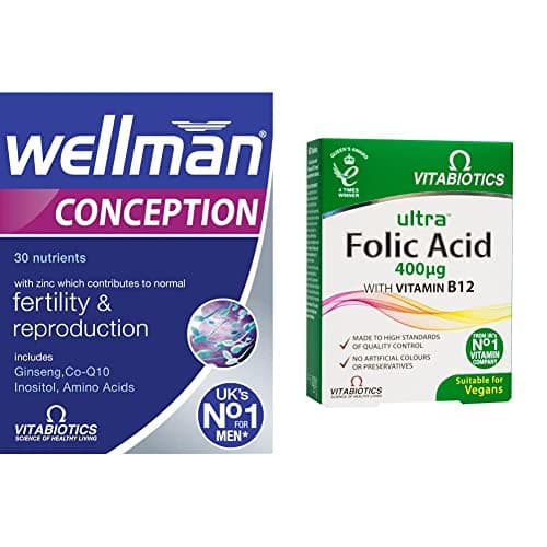 Image of Wellman Conception 30 Tablets Support Pack with Vitabiotics Ultra Folic Acid
