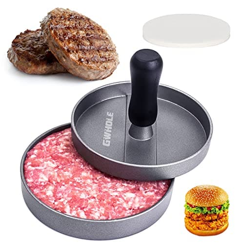 Image of GWHOLE Non Stick Burger Press + 100 Wax Discs, Ideal for BBQ