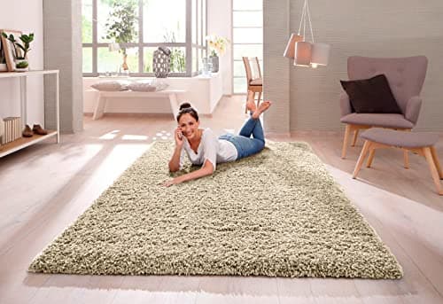 Image of SHAGGY RUG 30MM / 3cm Modern Rugs Living Room Extra Large Small Medium Rectangular Size Soft Touch Thick Pile Living Room Area Rugs Non Shedding (Light Beige Mink, 80cm x 150cm (3ft x 5ft))