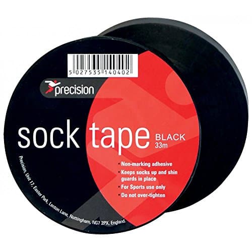 Image of Precision Unisex (Pack 1) Precision Sock Tape 19mm, Black, One Size UK