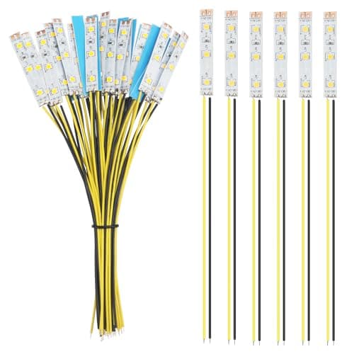 Image of YIXISI 25 PCS 50mm Prewired Strip LED, 12V - 18V LED Strip Light, 2335 SMD LED Light, Yellow