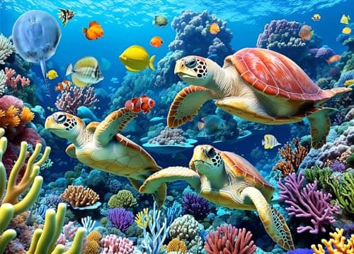 Image of Jigsaw Puzzles 500 Pieces for Adults Puzzles for adults 500 Piece Puzzle Educational Games -Sea Turtle Puzzle Gifts