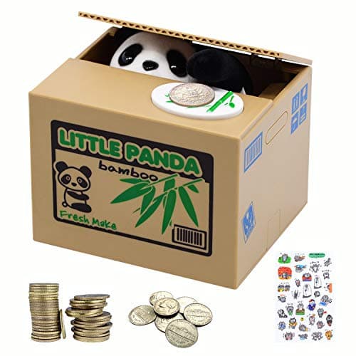 Image of Electronic Panda Money Box for Children and Adults - Money Bank with Pandas Paw for Coins - Funny Piggy Bank for Small Change - Small Electrical Savings Bank - Christmas Birthday Gift for Kids