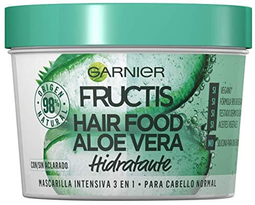 Image of Garnier Fructis Hair Food 3-in-1 Moisturizing Mask for Normal Hair, Aloe, 390 ml (Pack of 1)
