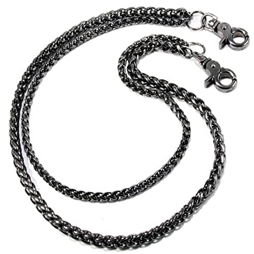 Image of DoubleK 2 Roof Durable Biker Key Jean Wallet Chain (24"/5.6oz) MLT NCS68, Black, One Size, Wallet Chain