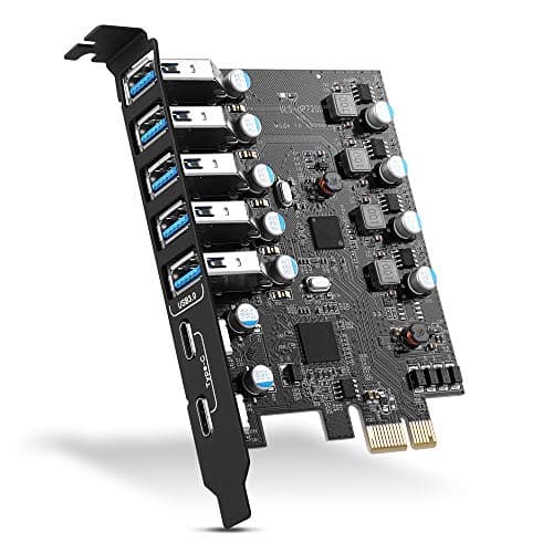 Image of PCI-E to USB 3.0 7-Port(2X USB-C - 5X Type-A) Expansion Card,PCI Express USB Add in Card, Internal USB3 Hub Converter for Desktop PC Adapter Support Windows 10/8/7/XP and MAC OS 10.8.2 Above