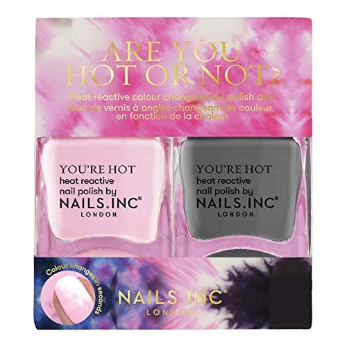 Image of Nails Inc Are You Hot Or Not Duo, Temperature Colour Changing, No Chip, Long Lasting, Quick Dry, Air Dry, Professional Manicures & Pedicures, Fingernails & Toenails, Vegan Nail Polish, 2 Piece Set