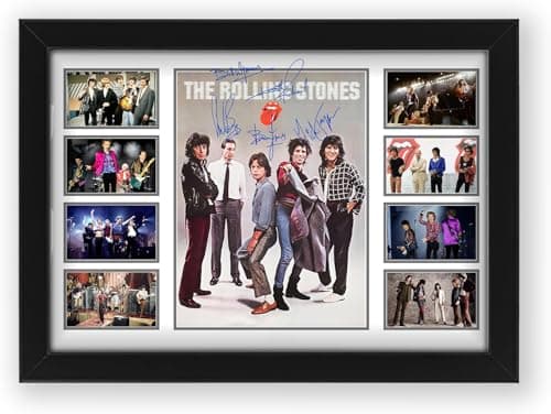 Image of The Rolling Stones Signed Poster Print - Limited Edition Autograph Fan Gift – Collectible Memorabilia Merchandise (Framed A4 (30x21cm))