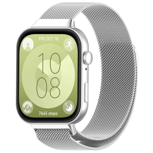 Image of Panda Bobo Magnetic Milanese Loop Stainless Steel Strap, Compatible with Huawei Watch Fit 3 (Silver)