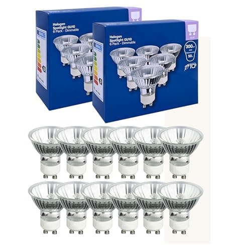 Image of Shop4allsorts GU10 Halogen Bulbs 40W 240V Halogen Spotlight Bulbs 300lm 2800K Warm White 2 Pin GU10 Bulb Dimmable 2000h Life - 12 Pack