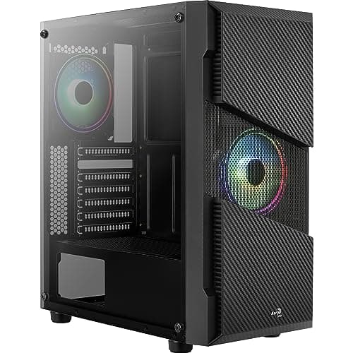 Image of Aerocool Menace Saturn RGB Tower Case, Black, Tempered Glass