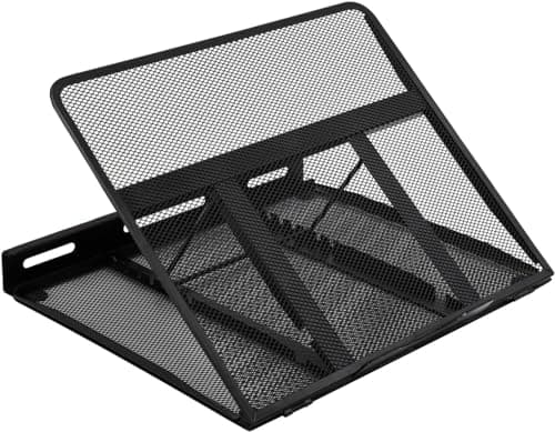 Image of Amazon Basics Ventilated Adjustable Ergonomic Laptop Stand, 33 x 28.7 x 18.5 cm, Black