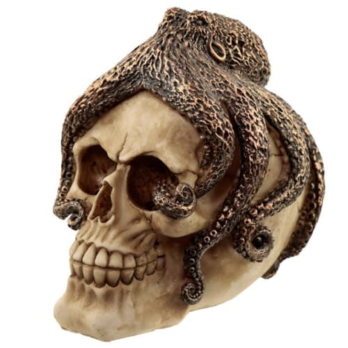 Image of Fantasy bronze octopus skull ornament