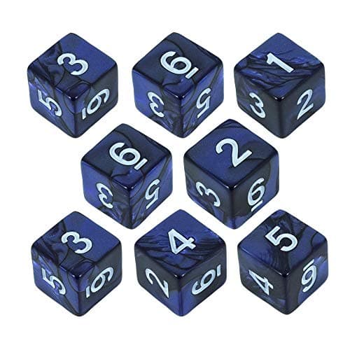 Image of Paladin Roleplaying Blue Pearl Dice - 8D6 Set - 'Nightfall'