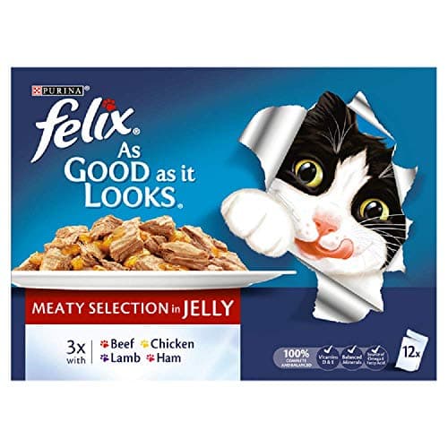 Image of Felix As Good As It Looks Wet Cat Food, Meaty Selection in Jelly, 12 x 100g