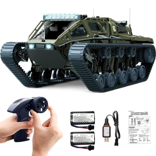 Image of Mostop Remote Control Tank 1/16 Scale Transport Military Vehicle Offroad Crawler for Kids, 2.4Ghz Remote Control Crawler Drift Tank with 2 Batteries, 360°Rotating Drifting Army Armored Truck