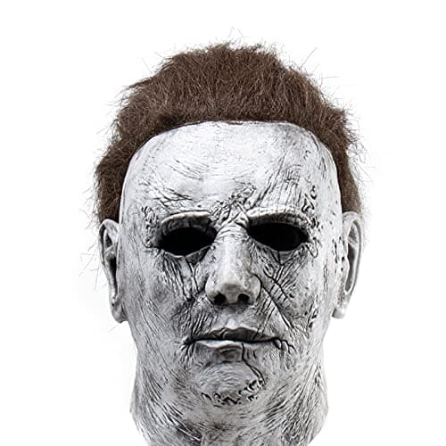 Image of mingqing Halloween Michael Myers Mask, Halloween Latex Horror Scary Masks for Cosplay Costume (gray)