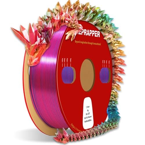 Image of Reprapper PLA Filament 1.75mm 1KG – Red/Gold/Blue Tri Colour Silk PLA Filament, Multicolour Filament for 3D Printing, High Glossy Co-Extrusion 3D Printer Filament, Smooth & Easy Printing