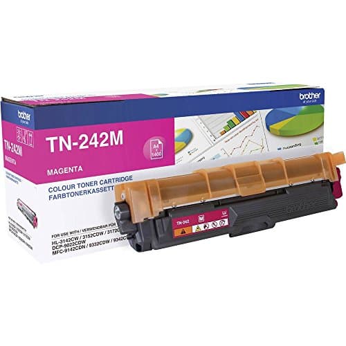 Image of Brother TN-242M Toner Cartridge, Magenta, Single Pack, Standard Yield, Includes 1 x Toner Cartridge, Brother Genuine Supplies