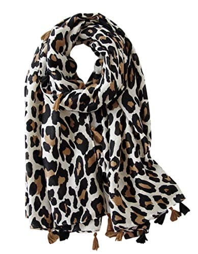 Image of FAIRYGATE Animal Print Scarf for Women Ladies Scarves Long Large Size Shawl Wraps Scarfs Neck Soft Fashion Mothers Day Gifts Beige 19227
