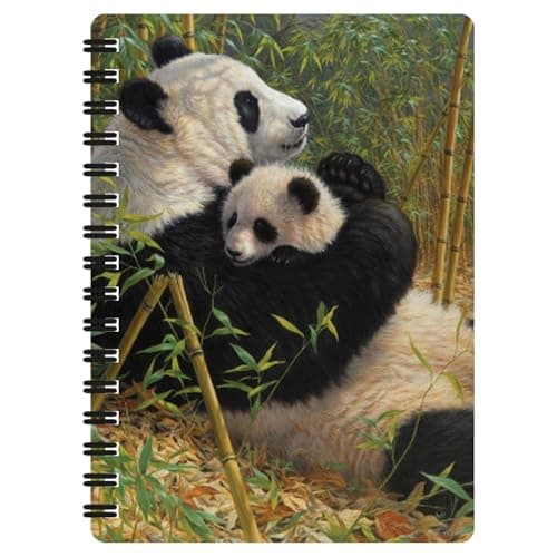 Image of 3D LiveLife Jotter - A New Dynasty from Deluxebase. Spiral Bound A6 Notebook with 80 Plain Recycled Pages. Pocket Sized Animal Notepad, Journal or Drawing Book with Panda Cover