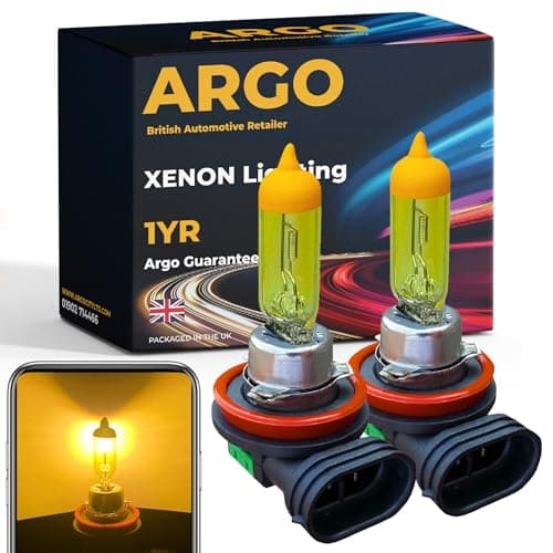 Image of Argo H11 Headlight Bulb 100w Xenon Yellow Gold Euro 3000k 12v PGJ19-2 Front Fog Light Bulb Lamp Car Van Main Dipped High Low Beam Halogen Bright Upgrade H11 711 Car Headlight Bulb H11 Bulb