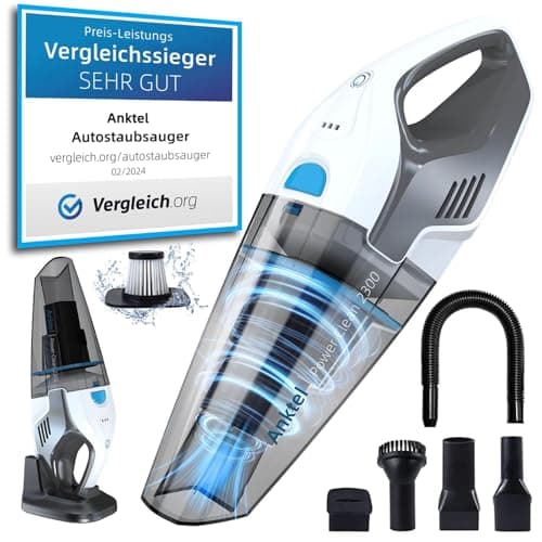 Image of Anktel Handheld Vacuum Cleaner DE-Test winner 14.8V 9700Pa with Charging Station Hand Held Vacuum Cordless Wet&Dry with Washable Filter 25Min Work Time for Home&Car -Power Clean 2300-