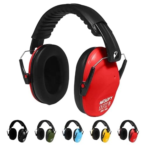 Image of Nesofy Ear Defenders Children 26db | Protection & Noise Cancelling Kids Ear Defender Age 3 to16 Year | Foldable & Adjustable Headphones Autism for Baby (Red, One Size Kids)