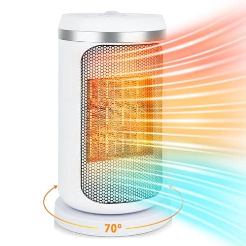 Image of 1500W Electric Heater, Fan Heater 3-Mode 70° Oscillating PTC Ceramic Space Heater - Silent, Low Energy, Overheating & Tip-Over Protection for Home, Office, Bedroom