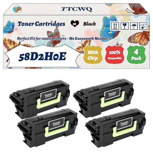 Image of Compatible for Lexmark 58D2H0E Toner Cartridges Work for Lexmark MS725dvn MS821dn MS821n MS822de MS823dn MS823n Printers (4 Pack Black)
