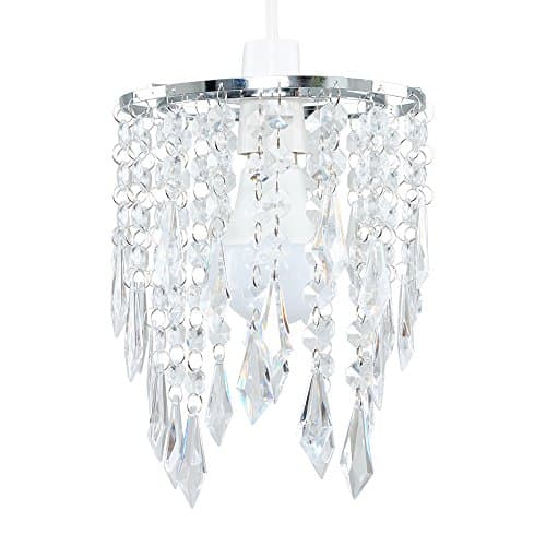 Image of MiniSun | Chandelier with Clear Jewel Effect Droplets | Chandeliers, Home Décor & Improvement Essential | 16cm Shade Width
